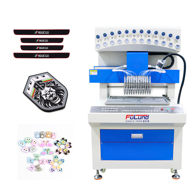 Fulund factory Suitable for PVC soft silicone insole dispensing filler drop molding 12 18 24 color dotting machine